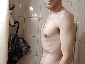 He undressing before shower